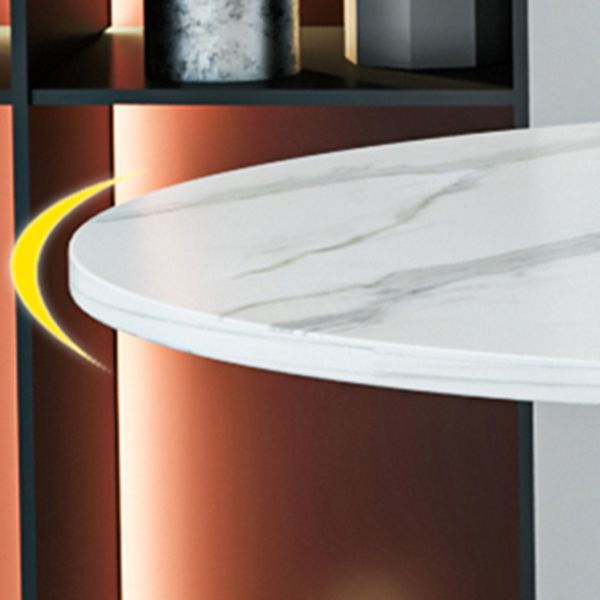 Round Luxury Dining Table White Fixed Table with Sintered Stone Clearhalo 'Dining Tables & Seating' 'Dining Tables' 'dining_table' 'furn' 'furn_dining_table' 'Furniture' 'furniture_dining_table' 'Kitchen & Dining Furniture' 'kitchen' 'kitchen_dining_table' 1200x1200_02fb991a-79b3-4d1a-806f-93dcc9651086