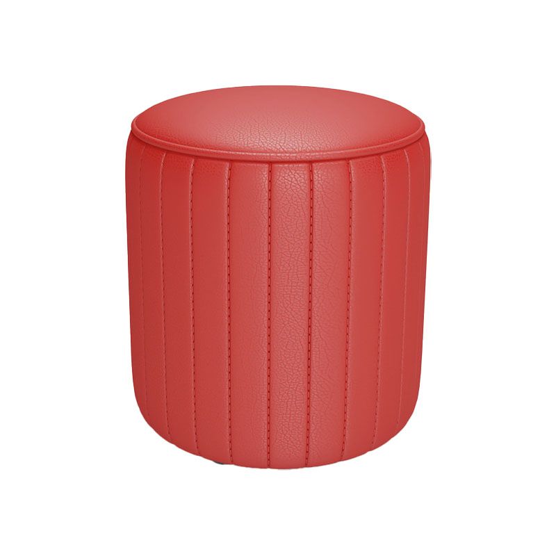 Solid Color Leather Standard Stool Modern Style Simple Round Cushion Stool Clearhalo 'furn' 'furn_ottomans_poufs' 'Furniture' 'Living Room Furniture' 'Ottomans & Poufs' 'ottomans_poufs' 1200x1200_02fc0040-a4c5-4f0c-91e4-15f7d259ebae