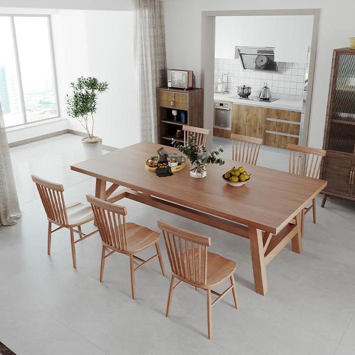 Modern Solid Wood Dining Table Trestle Base Dining Table for Dining Room Clearhalo 'Dining Tables & Seating' 'Dining Tables' 'dining_table' 'furn' 'furn_dining_table' 'Furniture' 'Kitchen & Dining Furniture' 1200x1200_02fca3ad-6a18-4bbe-ab79-da1cb7c3dd83