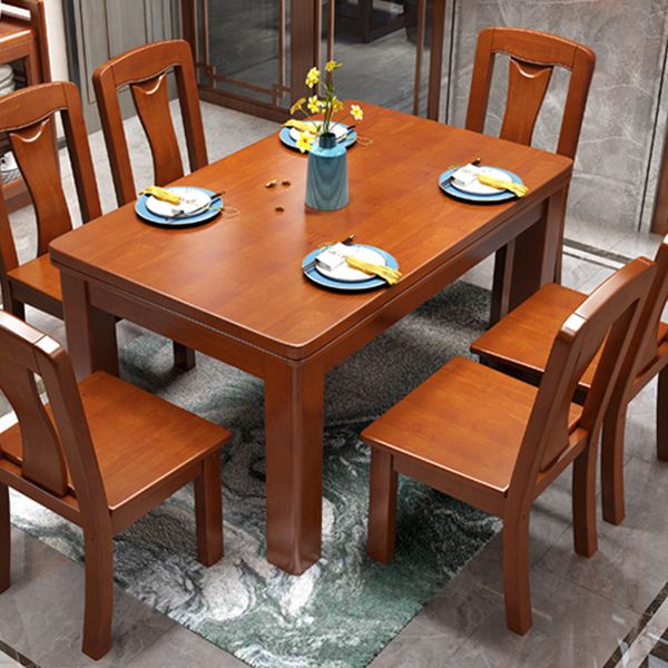 Mid-Century Modern Rectangle Dining Table Solid Wood Dining Table with 4 Legs Clearhalo ' dining_table' 'Dining Tables & Seating' 'Dining Tables' 'furn' 'furn_dining_table' 'Furniture' 'furniture_dining_table' 'Kitchen & Dining Furniture' 'kitchen&dining_furn' 'kitchen' 'kitchen_dining_table' 1200x1200_02fce14e-ec3b-45d8-a937-783d8197d8b2