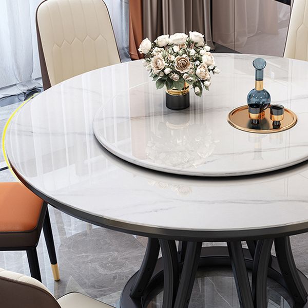 Round Dining Table Modern Dining Table with Wood Pedestal in Black Clearhalo ' dining_table' 'Dining Tables & Seating' 'Dining Tables' 'furn' 'furn_dining_table' 'Furniture' 'furniture_dining_table' 'Kitchen & Dining Furniture' 'kitchen&dining_furn' 'kitchen' 'kitchen_dining_table' 1200x1200_02fcfbd1-014c-4b1c-8390-2255ccd4417d
