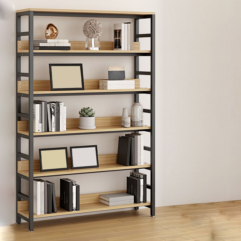 Black Modern Open Back Shelf Bookcase Shelves Included for Home Office Clearhalo 'Bookcases' 'furn' 'furn_bookcases' 'Furniture' 'Office Furniture' 1200x1200_02fd2f3e-e18b-44d6-9929-14280800dc83