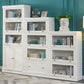 Urban Wooden Shelf Bookcase White Closed Back Bookshelf with Doors