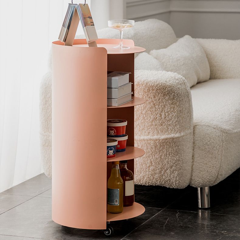 Mid-Century Round Side End Table Metal End Slide Table with Shelf Clearhalo 'Coffee & Accent Tables' 'End & Side Tables' 'end_side_tables' 'furn' 'furn_end_side_tables' 'Furniture' 'Living Room Furniture' 1200x1200_02ff07c3-f7ad-406e-ac57-09d05c79a110