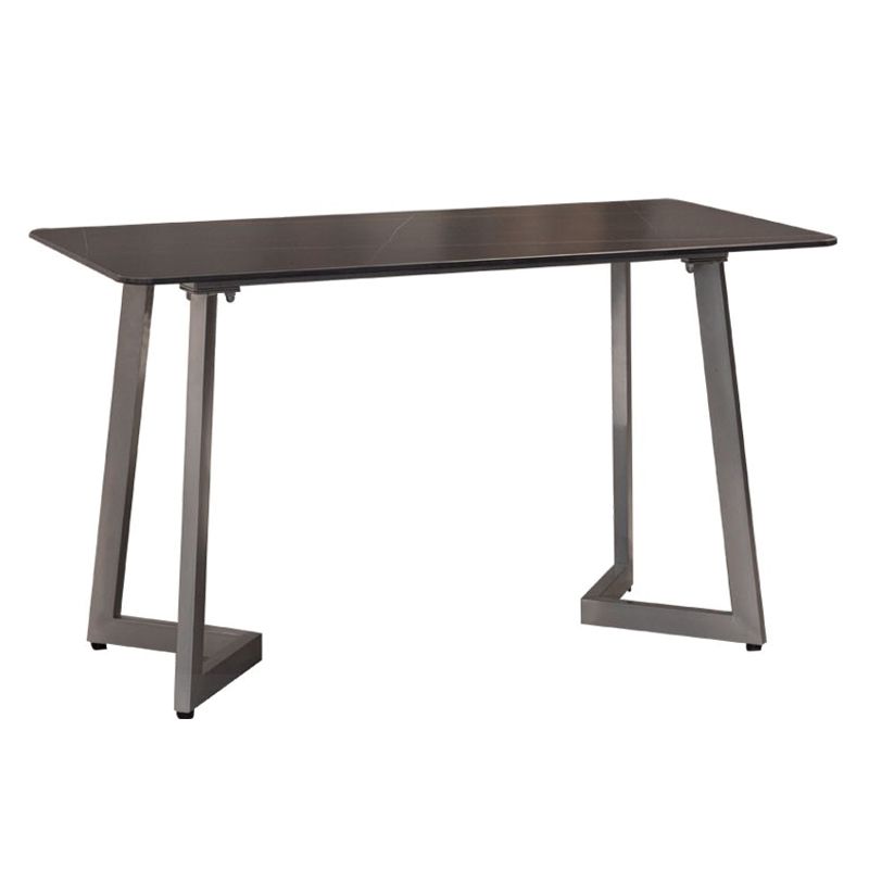 Industrial Dining Table Black Sintered Stone Dining Table with Double Pedestal Clearhalo ' dining_table' 'Dining Tables & Seating' 'Dining Tables' 'furn' 'furn_dining_table' 'Furniture' 'furniture_dining_table' 'Kitchen & Dining Furniture' 'kitchen&dining_furn' 'kitchen' 'kitchen_dining_table' 1200x1200_03027bb2-8d64-4cf2-b0b9-8a0c1692aa67