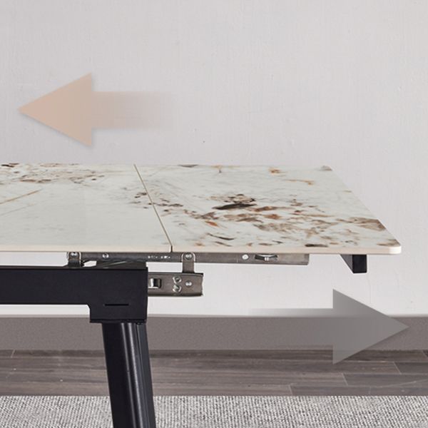 4-foot Stone Dining Site Table Modern Style Drop-Leaf Dining Table for Dining Room Clearhalo 'Dining Tables & Seating' 'Dining Tables' 'dining_table' 'furn' 'furn_dining_table' 'Furniture' 'furniture_dining_table' 'Kitchen & Dining Furniture' 'kitchen' 'kitchen_dining_table' 1200x1200_0302f685-b965-4efd-ae0f-3be91e028b15