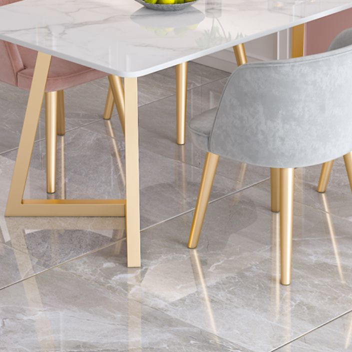 Traditional Luxury Dining Table White Stone Top Gold Base Dining Room Table Clearhalo 'Dining Tables & Seating' 'Dining Tables' 'dining_table' 'furn' 'furn_dining_table' 'Furniture' 'Kitchen & Dining Furniture' 1200x1200_0304e4e3-9246-4dbf-9559-19ee327903f9