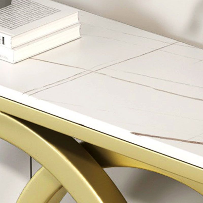 Tavolo da divano console in pietra moderna tavolo da rettangolo di rettangolo per sala