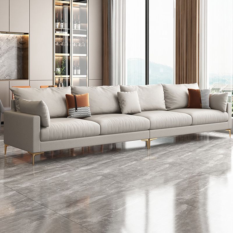 Sofá de brazo cuadrado contemporáneo resistente a las manchas de cuero sintética