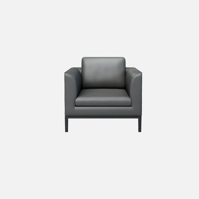 Square Arm Settee Stain-Resistant Leather Couch in Black/Grey Clearhalo 'furn' 'furn_sofas' 'Furniture' 'furniture_sofas' 'Living Room Furniture' 'Sofa' 'sofas' 1200x1200_0308b1a3-7e21-4895-af1b-d542e11cd549