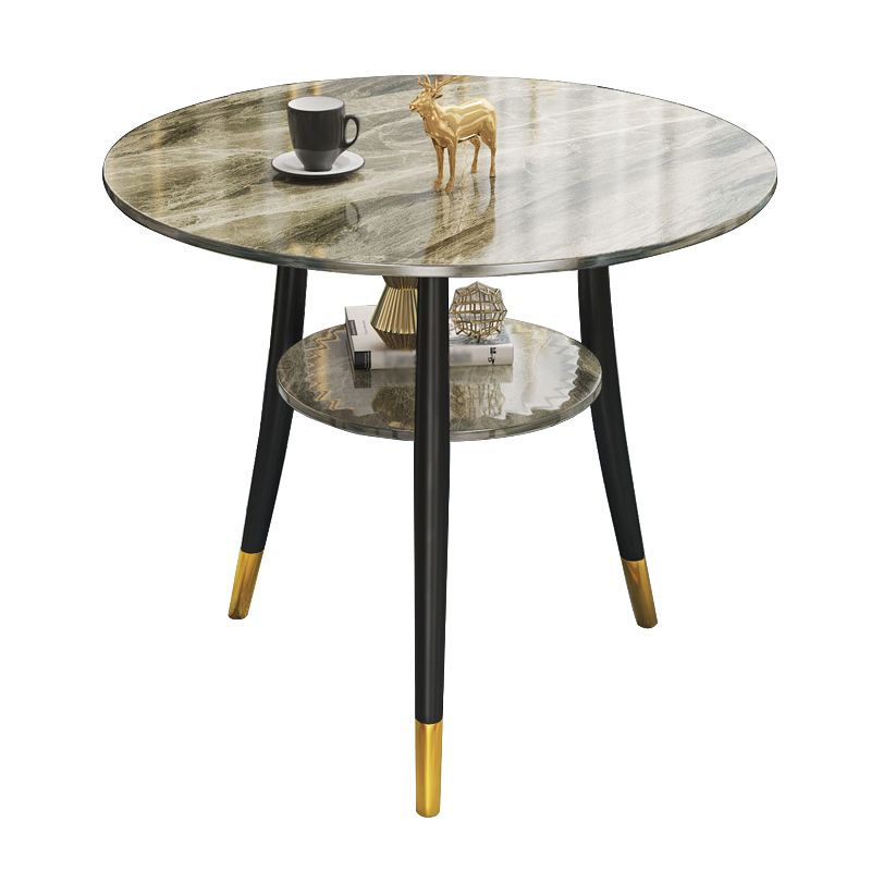 Traditional Luxury Round Dinner Table Sintered Stone Table with Black Frame Clearhalo ' dining_table' 'Dining Tables & Seating' 'Dining Tables' 'furn' 'furn_dining_table' 'Furniture' 'furniture_dining_table' 'Kitchen & Dining Furniture' 'kitchen&dining_furn' 'kitchen' 'kitchen_dining_table' 1200x1200_0308c8aa-80cd-4cb8-a4f5-fe833d84676c