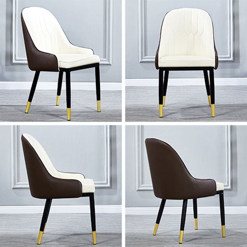 Glam Faux Leather Dining Chairs Metal Armless Dining Chair for Home Use Clearhalo 'Dining Chairs' 'Dining Tables & Seating' 'dining_chair' 'furn' 'furn_dining_chair' 'Furniture' 'furniture_dining_chair' 'Kitchen & Dining Furniture' 1200x1200_030a21f5-e64f-4aec-9d58-182e9545848f