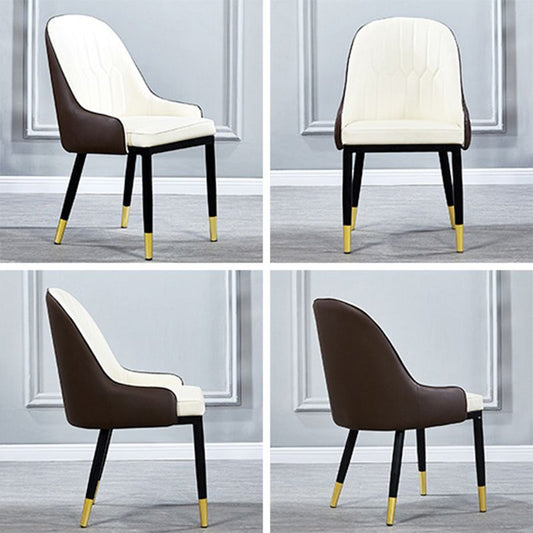 Glam Faux Leather Dining Chairs Metal Armless Dining Chair for Home Use Clearhalo 'Dining Chairs' 'Dining Tables & Seating' 'dining_chair' 'furn' 'furn_dining_chair' 'Furniture' 'furniture_dining_chair' 'Kitchen & Dining Furniture' 1200x1200_030a21f5-e64f-4aec-9d58-182e9545848f