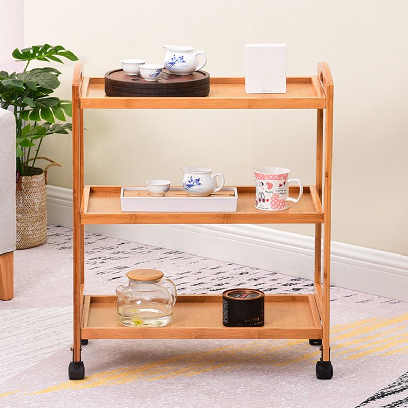 Rolling Kitchen Trolley Rectangular Bamboo Wooden Prep Table Clearhalo 'furn' 'furn_kitchen_islands_carts' 'Furniture' 'Kitchen & Dining Furniture' 'Kitchen Islands & Carts' 'kitchen_islands_carts' 1200x1200_030b1760-fba0-47c3-a230-d2cbe84ad76d