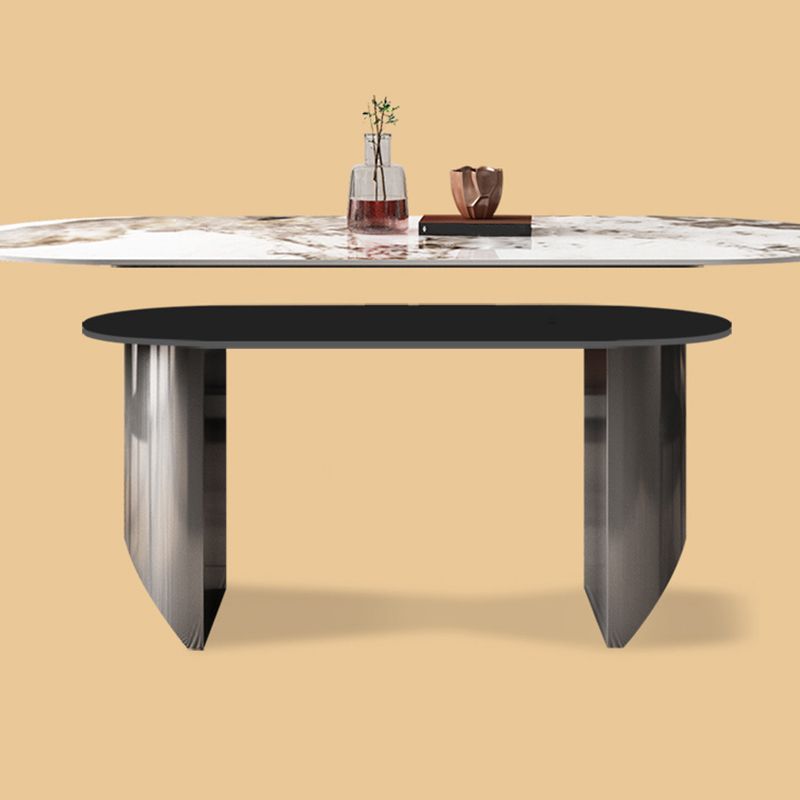 Mesa de cocina Simplicity Mesa de comedor con pedestal doble de piedra sinterizada