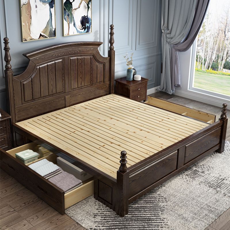 Rustic Style Bed Frame Solid Wood Standard Bed with Headboard Clearhalo 'Bedroom Furniture' 'Beds' 'furn' 'furn_beds' 'Furniture' 1200x1200_030cca9c-0767-45ed-b3b2-8a6cbf791697