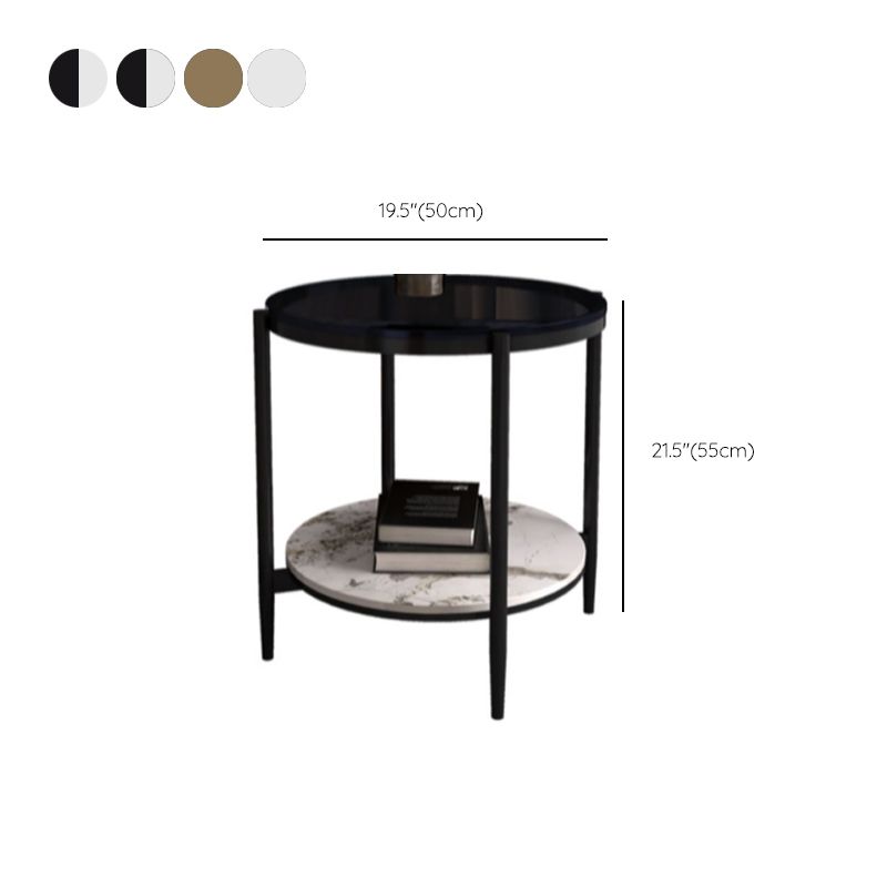 Modernistic 4 gambe rotonde a doppio livello di soggiorno tavolino