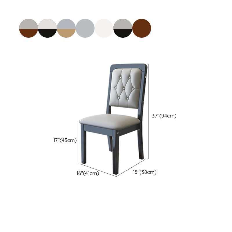 Houten getufte eetkamerstoel moderne stijl gestoffeerde armloze eetkamerstoelen