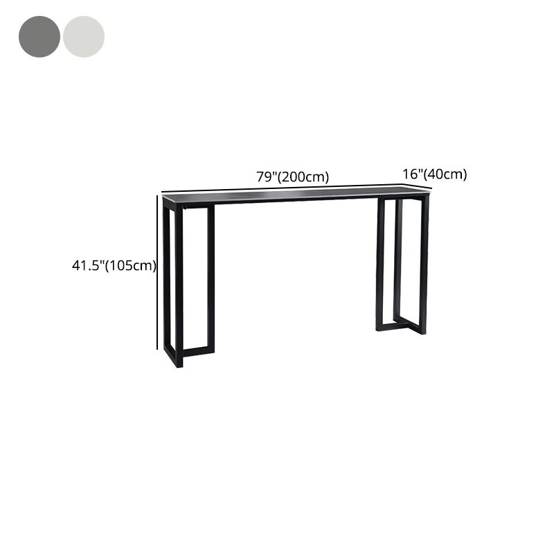 Stone Bar Table Modern Rectangle Bar Table with Double Pedestal Base for Kitchen Clearhalo 'Bar Furniture' 'Bar Tables' 'bar_tables' 'furn' 'furn_bar_tables' 'Furniture' 'furniture_bar_tables' 'Kitchen & Dining Furniture' 1200x1200_030ea5da-37b4-478c-a734-61fdb9ad6fc1