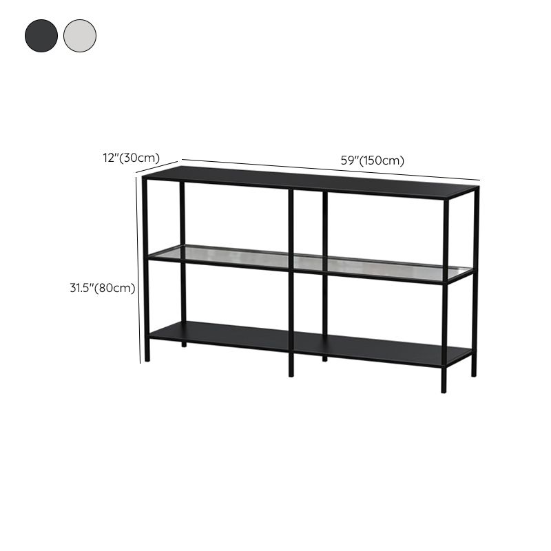 Contemporary Rectangle Console Accent Table Antique Finish Console Sofa Table in Metal Clearhalo 'Console Tables' 'console_tables' 'Entry & Mudroom Furniture' 'furn' 'furn_console_tables' 'Furniture' 1200x1200_030f9d55-6de6-40e2-8dbf-f5264e2ee0cf