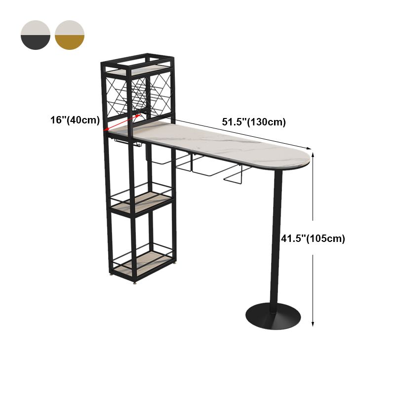Modern Stone Storage Dining Table Double Pedestal Indoor Patio Bar Table Clearhalo 'Bar Furniture' 'Bar Tables' 'bar_tables' 'furn' 'furn_bar_tables' 'Furniture' 'furniture_bar_tables' 'Kitchen & Dining Furniture' 'kitchen&dining_furn' 'kitchen' 1200x1200_03103a64-0eeb-407c-9a7b-71f00556e14a