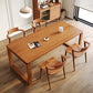 Moderne eettafel met dubbel voetstuk, grenenhouten tafel voor eetkamer