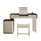 Modern Bedroom Makeup Vanity Desk Faux Leather Vanity Dressing Table