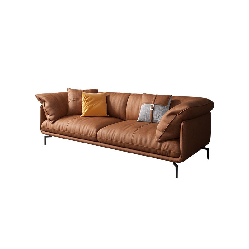 32" High Modern Faux Leather Tuxedo Arm Standard Sofa with Cushions for Apartment Clearhalo 'furn' 'furn_sofas' 'Furniture' 'furniture_sofas' 'Living Room Furniture' 'Sofa' 'sofas' 1200x1200_03140108-df35-4880-bb56-d48f3ebb4acb