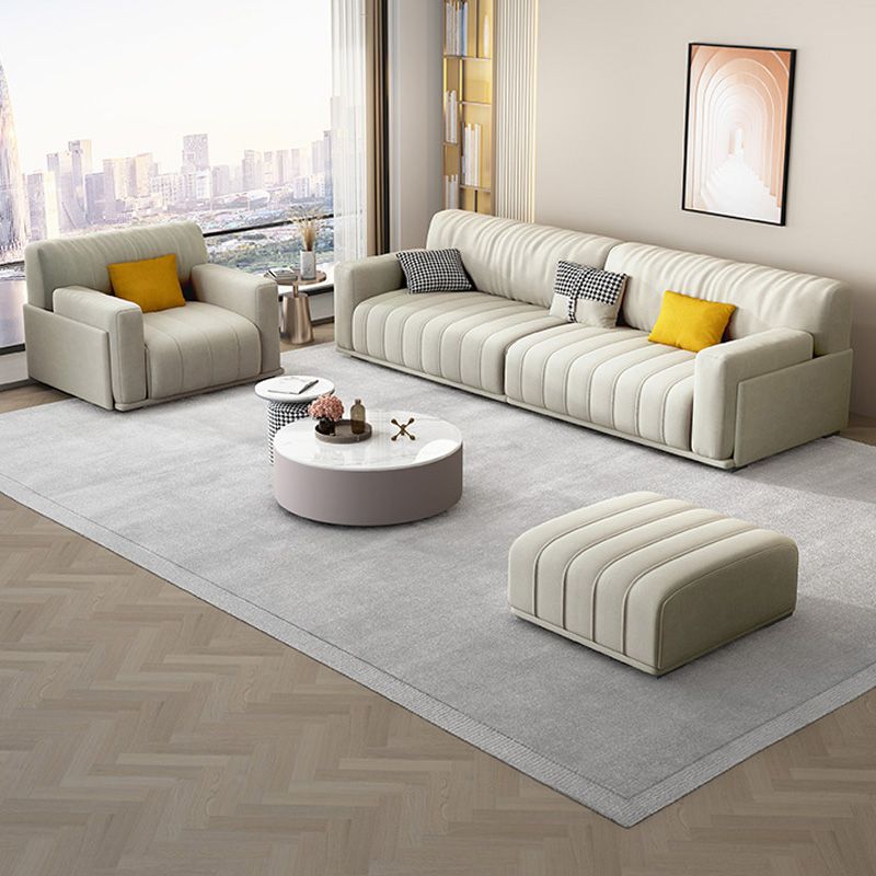 Sofa de bras carré de tissu avec oreillers Siège standard en blanc