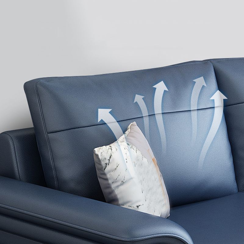 Sofá de sofá de cuero de cuero sintético resistente a las manchas Setente de brazo superior con almohadas