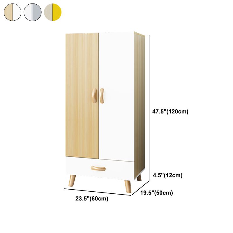 Engineered Wood Armoire for Home Modern Cabinet with Wooden Legs