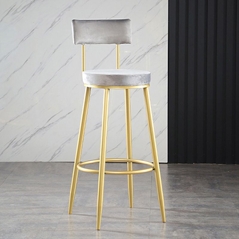 Industrial Metal Footrest Bar Chair Round Upholstered Bar Stool Clearhalo 'Bar Furniture' 'Bar Stools' 'bar_stools' 'furn' 'furn_bar_stools' 'Furniture' 'Kitchen & Dining Furniture' 1200x1200_03171184-27e6-4a8f-b234-59d41e1a3f14