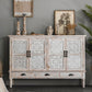 Industrial Wooden Accent Cabinet with Wooden Legs and Doors Cabinet