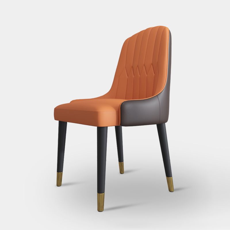 Scandinavian Style Leather Dining Chairs Armless Solid Back Chairs for Kitchen Clearhalo ' kitchen&dining_furn' 'Dining Chairs' 'Dining Tables & Seating' 'dining_chair' 'furn' 'furn_dining_chair' 'Furniture' 'furniture_dining_chair' 'Kitchen & Dining Furniture' 'kitchen' 1200x1200_03191ce4-98f1-4900-893a-a2275d9a29a8