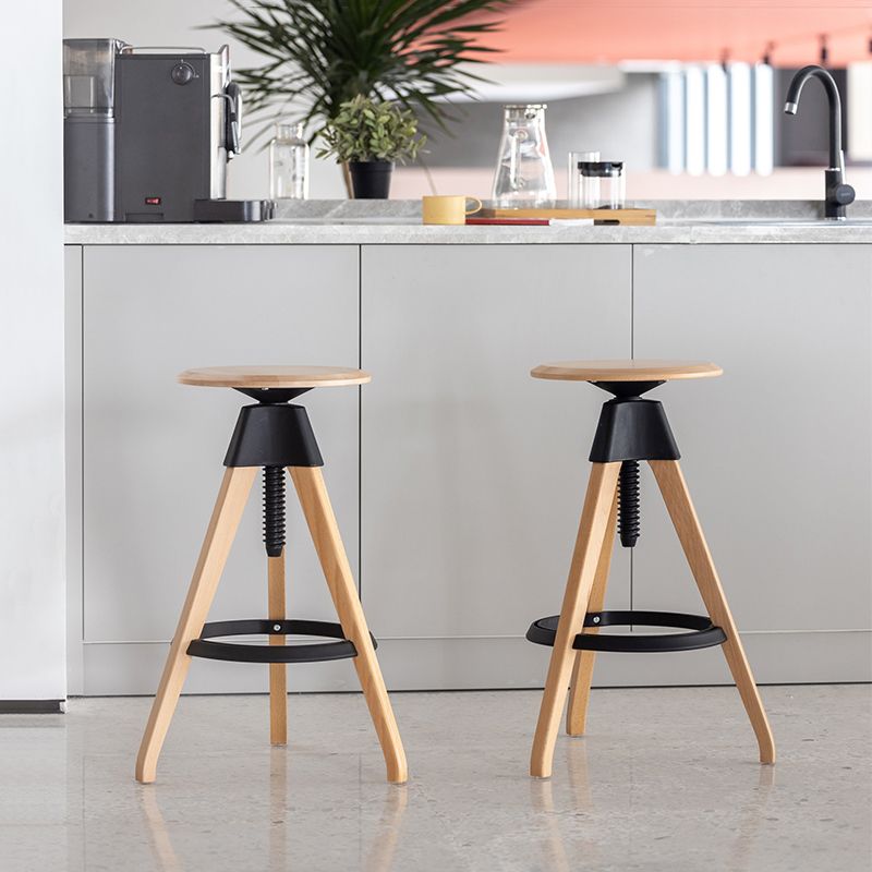 Adjustable Counter Bar Stool Armless Wood Bar Stool with Footrest and Swivel Clearhalo 'Bar Furniture' 'Bar Stools' 'bar_stools' 'furn' 'furn_bar_stools' 'furniture_bar_stools' 'Kitchen & Dining Furniture' 'kitchen&dining_furn' 'kitchen' 'kitchen_furn' Furniture' 1200x1200_031a6e32-772b-4421-b49e-7dc11e2033c7
