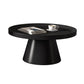 Round Tray Top Coffee Table Metal Black/White Cocktail Table