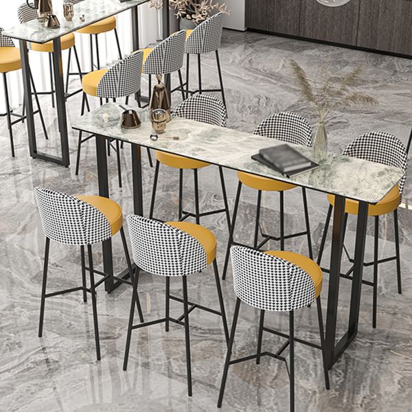 Industrial Bar Table Stone Top Carbon Steel Pedestal Bar Table Clearhalo 'Bar Furniture' 'Bar Tables' 'bar_tables' 'furn' 'furn_bar_tables' 'Furniture' 'Kitchen & Dining Furniture' 1200x1200_031aab07-c0d6-40b5-8584-88b63e230444