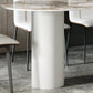 Stone Top Dining Table Traditional Luxury Dining Table with 3 Legs Base in White