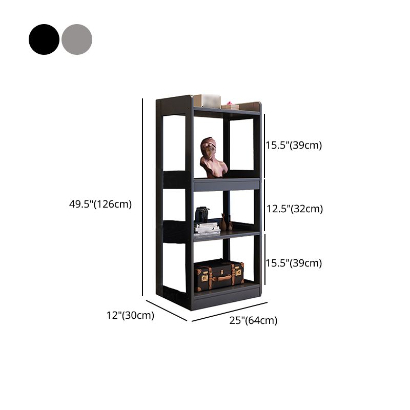 Contemporary Vertical Etagere Bookshelf Gray and Black Rubber Wood Bookshelf Clearhalo 'Bookcases' 'furn' 'furn_bookcases' 'Furniture' 'furniture_bookcases' 'kitchen' 'kitchen_bookcases' 'Living Room Furniture' 'Office Furniture' 1200x1200_031c95de-7f7f-44bb-a976-9379b0439f65