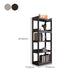 Modern Wooden Bookcase Etagere Open Back Bookshelf with Rectangular Shelves