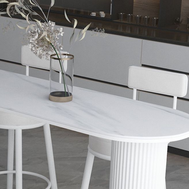 Glam Stone Pub Bar Table Indoor Iron Double Pedestal Bar Dining Table Clearhalo 'Bar Furniture' 'Bar Tables' 'bar_tables' 'furn' 'furn_bar_tables' 'Furniture' 'furniture_bar_tables' 'Kitchen & Dining Furniture' 'kitchen&dining_furn' 'kitchen' 1200x1200_031cdf64-f1d3-4a5b-b45a-34c7aafde6e0