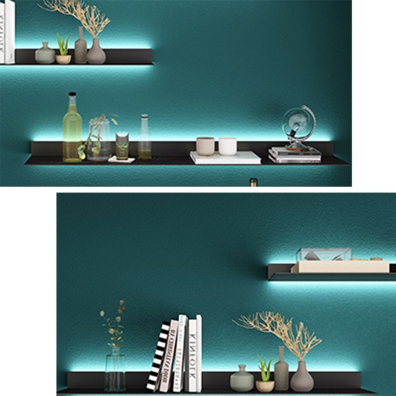 Modern Metal Floating Bookcase 2.36" H Living Room Book Shelf