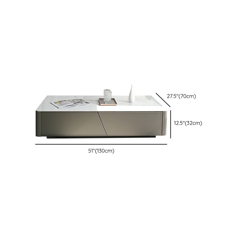 Minimalism Slate Rectangular Coffee Table White Coffee Table Set with Drawer Clearhalo 'Coffee & Accent Tables' 'Coffee Tables' 'coffee_tables' 'furn' 'furn_coffee_tables' 'Furniture' 'Living Room Furniture' 1200x1200_031df4d3-6329-413b-bcd8-bc0df920f4da