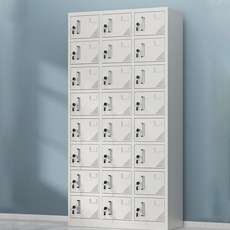 Metal Matte Finish Wardrobe with Hinged Door Modern Style Storage Cabinet