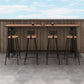Brown Rectangle Bar Table with Metal Base 1/5 Pieces Industrial Manufactured Wood Pub Set