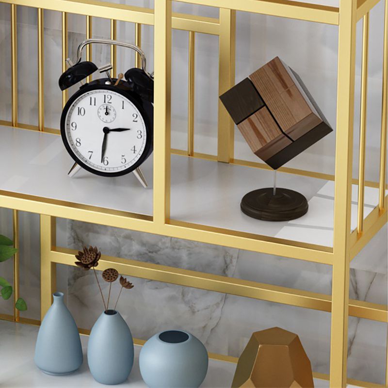 Standard Metal Shelf Bookcase Glam Open Book Shelf with Shelves