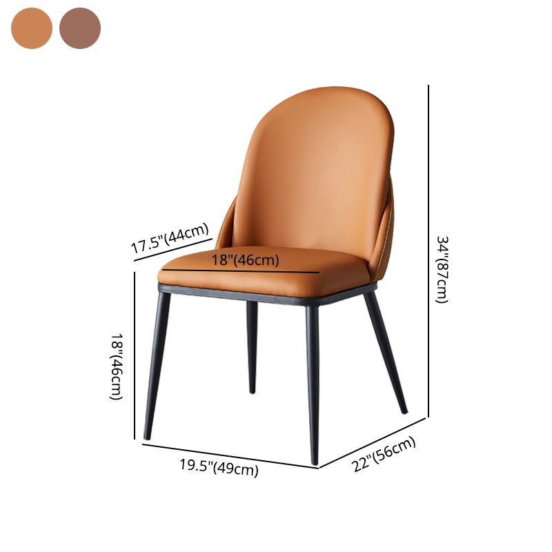 Contemporary Style Dining Chair Armless Metal Side Parsons Chairs for Kitchen Clearhalo ' kitchen&dining_furn' 'Dining Chairs' 'Dining Tables & Seating' 'dining_chair' 'furn' 'furn_dining_chair' 'Furniture' 'furniture_dining_chair' 'Kitchen & Dining Furniture' 'kitchen' 1200x1200_03206369-ac19-4239-9e54-e0ab1c726e2c