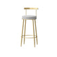Taburete de respaldo de respaldo sin brazo de glamour taburete de barra de hierro con pedal y cojín para el café