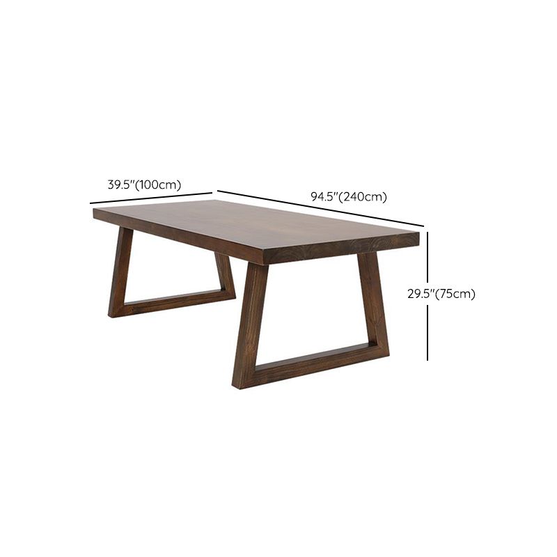 Industrial Style Rectangle Table Wooden Dining Table with Wooden Legs Clearhalo 'Dining Tables & Seating' 'Dining Tables' 'dining_table' 'furn' 'furn_dining_table' 'Furniture' 'Kitchen & Dining Furniture' 1200x1200_03214b00-b5e4-40cb-a9a2-99b518e8d2b7