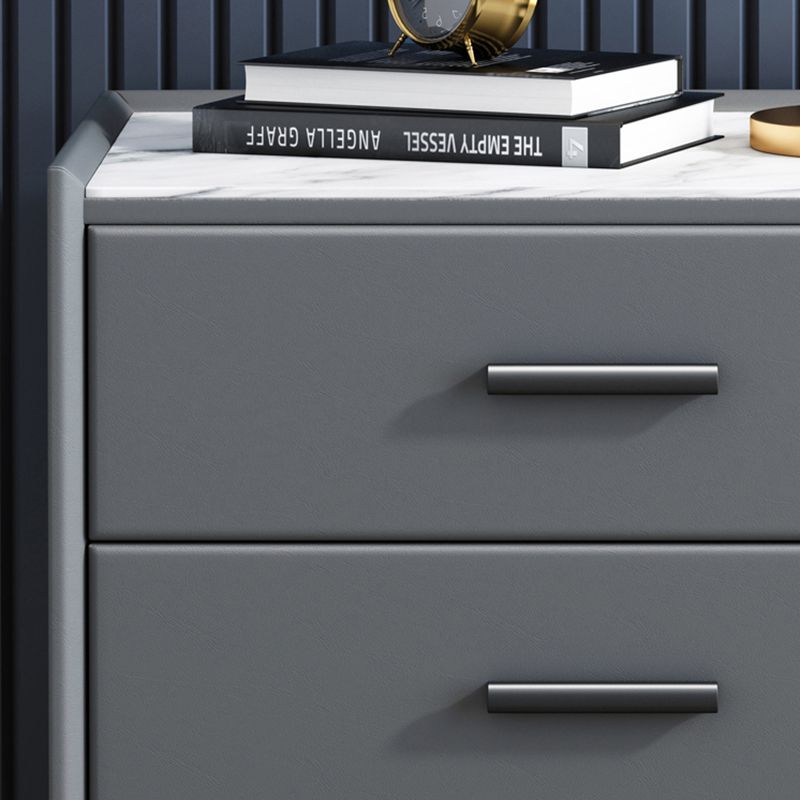 Mesa nocturna contemporánea de acabado antiguo con cajones